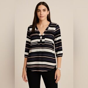 Torrid Black and White Boxy Blouse